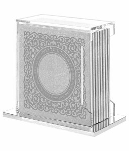 Picture of Lucite Haggadah Holder Includes Set Of 8 Square Pesach Haggadahs Lace Design Silver Ashkenaz [Paperback]